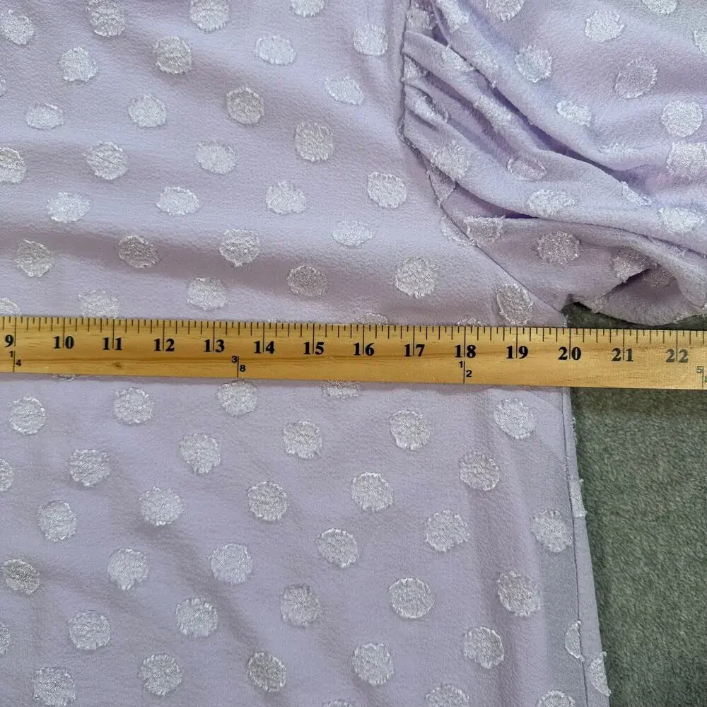 Umgee Lavender Puff Sleeve Blouse Women's Small Polka Dot Lined - Picture 4 of 7